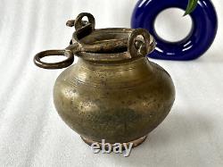 Old Antique Hand Crafted Brass Water Pot Lota south Indian Kamandal Friar