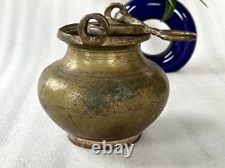 Old Antique Hand Crafted Brass Water Pot Lota south Indian Kamandal Friar