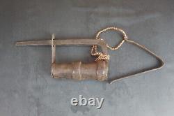 Old Antique Heavy Iron Big Lock with Key Vintage Indian lock with Unique Shape