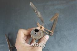 Old Antique Heavy Iron Big Lock with Key Vintage Indian lock with Unique Shape