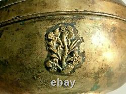 Old Antique Islamic calligraphy Vintage Hand Embossed Flower Rare Storage Box
