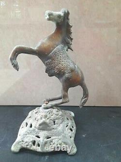 Old Antique Vintage Metal Horse on Stand Showpiece Figurine Idol Statue 25 cms