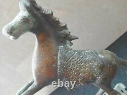 Old Antique Vintage Metal Horse on Stand Showpiece Figurine Idol Statue 25 cms