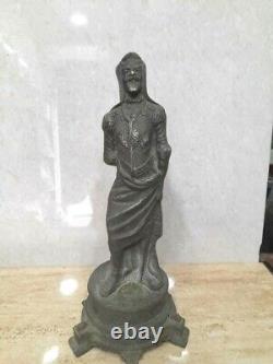 Old Antique Vintage Metal Two Side Lady & Man Statue Figurine Showpiece 38 cm