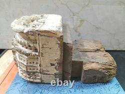Old Antique Vintage Wood Hand Carved Block Bracket Collectible 24 x 13 x 12 cm
