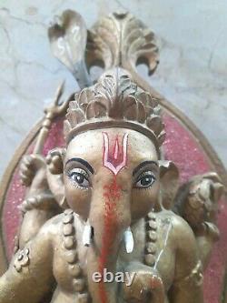 Old Antique Vintage Wood Lord Ganesha Ganpati Idol Statue Figurine 40 cm