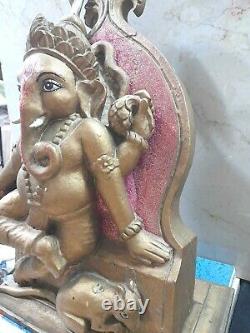 Old Antique Vintage Wood Lord Ganesha Ganpati Idol Statue Figurine 40 cm