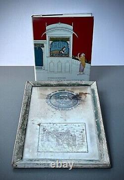 Old Indian Miniature. Govt. Stamped Paper. Water Palace Jaipur. Art Deco Frame