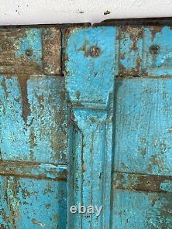 Old Pair Vintage Reclaimed Indian Wooden Iron Doors Shutters Garden Gates Screen