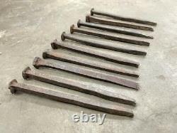 Old Vintage Antique Rare Handmade Rustic Iron Big Size 10 Pc Nail, Collectible