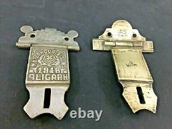 Old Vintage Brass 2 Lock Cash /Chest Drawer Box / leather Beg Old Antique