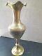 Old Vintage Brass Flower Vase Showpiece Collectible Gift Decor 24 Cms