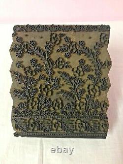 Old Vintage Full Teak Wooden Antique Hand Carved Textile Printing Block Stamp