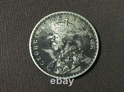 Old Vintage George V King Emperor One Rupee India 1917 Silver Coin Collectible