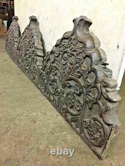 Old Vintage Hand Carved Flower Design Wall Hanging Wooden Panel/singhasan
