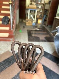 Old Vintage Hand Forged 8 Shape Rustic Iron 58'' Wall Ceiling Hanging Chain