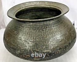 Old Vintage Hand Made Copper Cooking Kitchenware Big Chicken Pot Rich Patina