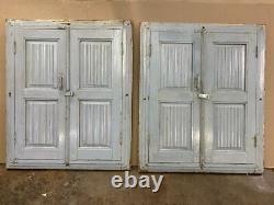 Old Vintage Hand Made Old Color Solid Wooden 2 Window Door Pair With Frame