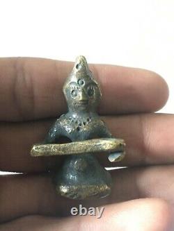Old Vintage Handmade 3 Pc Small Size South God, Goddess Brass Figurine Statue