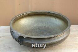 Old Vintage Handmade Brass Urli Antique Uruli Vessel Vastu Bowl Home Decor BN-80