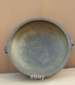 Old Vintage Handmade Brass Urli Antique Uruli Vessel Vastu Bowl Home Decor BN-80