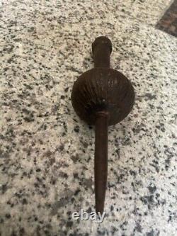 Old Vintage Indian Mughal Period Rare Fine Hand Engraved Iron Spear End Lance G2
