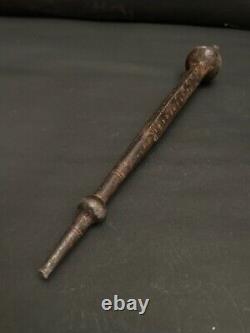 Old Vintage Indian Mughal Period Rare Fine Hand Engraved Iron Spear End Lance G3
