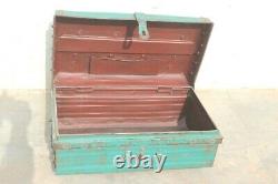 Old Vintage Iron Trunk Box Antique Indian Storage Home Decor Collectible BN-32