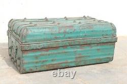 Old Vintage Iron Trunk Box Antique Indian Storage Home Decor Collectible BN-32