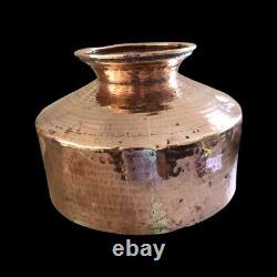 Old Vintage Rare Copper Hammered Big Water Storage Pot, Patina. Collectible