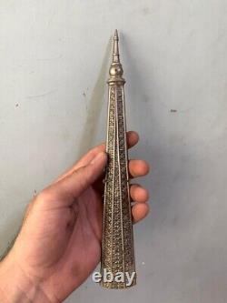 Old Vintage Rare Hand Carved Mughal Period Metal Scabbard Sheath Cover