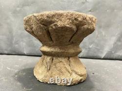 Old Vintage Rare Hand Carved Unique Heavy Red Stone Statue Stand / Base