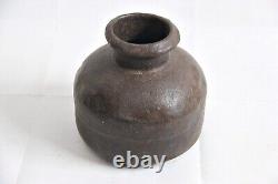 Old Vintage Rare Handmade Rustic Iron Small Indian Water Pot Matka /Vase /Jar P1