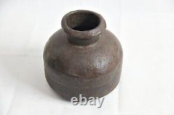 Old Vintage Rare Handmade Rustic Iron Small Indian Water Pot Matka /Vase /Jar P1