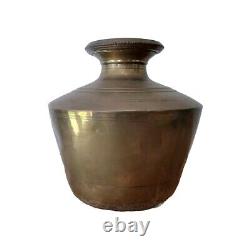 Old Vintage Rare Handmade Unique Rich Patina Heavy Big Brass Pot / Vase