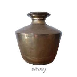 Old Vintage Rare Handmade Unique Rich Patina Heavy Big Brass Pot / Vase