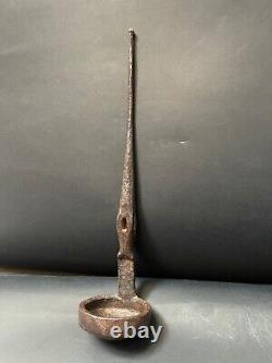 Old Vintage Rare Mughal Hand Carved 2 Pcs Iron Oil Ghee Ladle Spoons Kitchenware