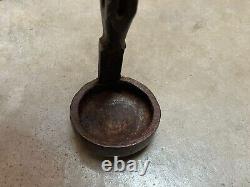 Old Vintage Rare Mughal Hand Carved 2 Pcs Iron Oil Ghee Ladle Spoons Kitchenware