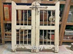 Old Vintage Rare Solid Wooden & Iron Handmade Unique Color Dog Gate / Jaali