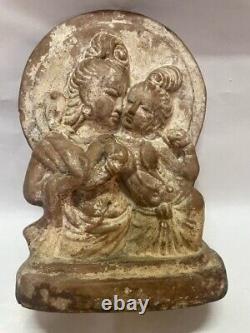 Old Vintage Rare Terracotta Clay Made Hindu God Shiva Parvati Figurine Figure