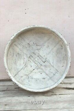 Old Vintage White Grinder Chakki Table Antique Rustic Home Decorative Table BN69