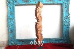 Old Wooden antique bracket on stand Wooden artware toda Vintage Floral Carve