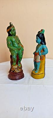 Old Young Lord Sri Krishna Antique Vintage Terracotta Pottery Statue Figure idol