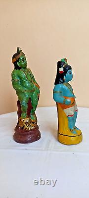 Old Young Lord Sri Krishna Antique Vintage Terracotta Pottery Statue Figure idol