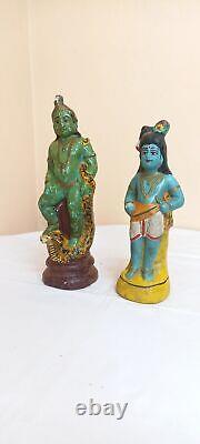 Old Young Lord Sri Krishna Antique Vintage Terracotta Pottery Statue Figure idol