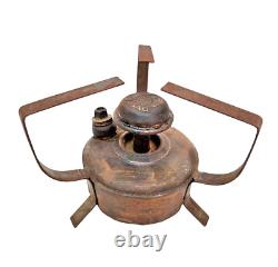 Original 1900's Old Antique Vintage Very Rare Brass Oil Lamp / Stove, Germany