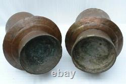 Pair of Antique Indian Copper Vintage Jugs Vases