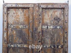 Pair of Antique Vintage Indian Wooden Shutters Doors MILL-561