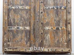 Pair of Antique Vintage Indian Wooden Shutters Doors MILL-561