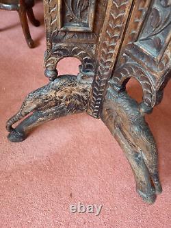 Pair of Tall vintage hand-carved stands frorm India pre-war
